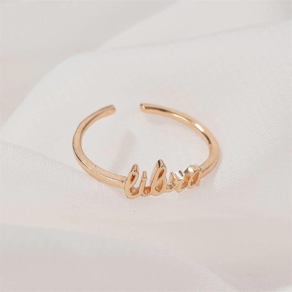 Zodiac Sign Minimalist Boho Text Astrology Ring - Picture 6 of 16